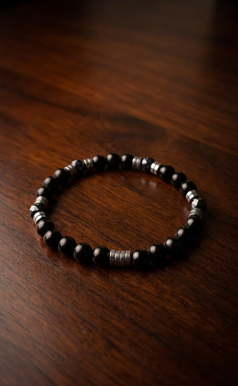 Black Onyx & Hematite Bracelet – 19 cm – Any Size Available