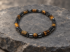 Men’s Tiger Eye & Hematite Bracelet – 6mm Beads – Handmade