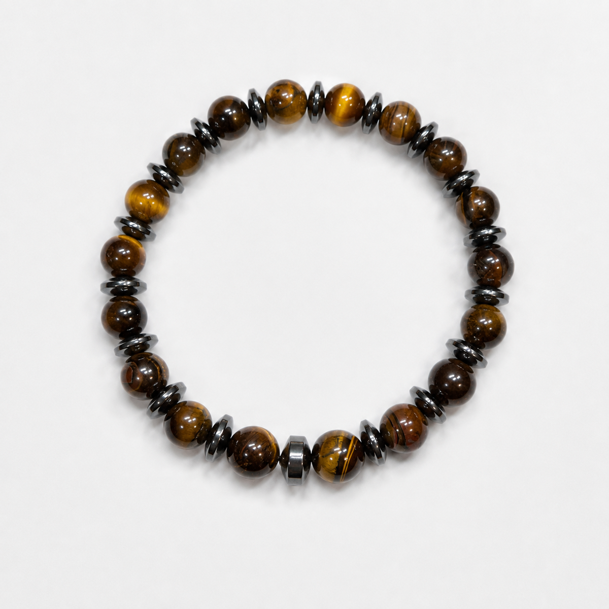 Natural Tiger Eye Men's Bracelet – Custom Size
