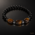 Men's Black Onyx & Tiger Eye Bracelet – Natural Gemstone & Hematite | Handmade Luxury Jewellery