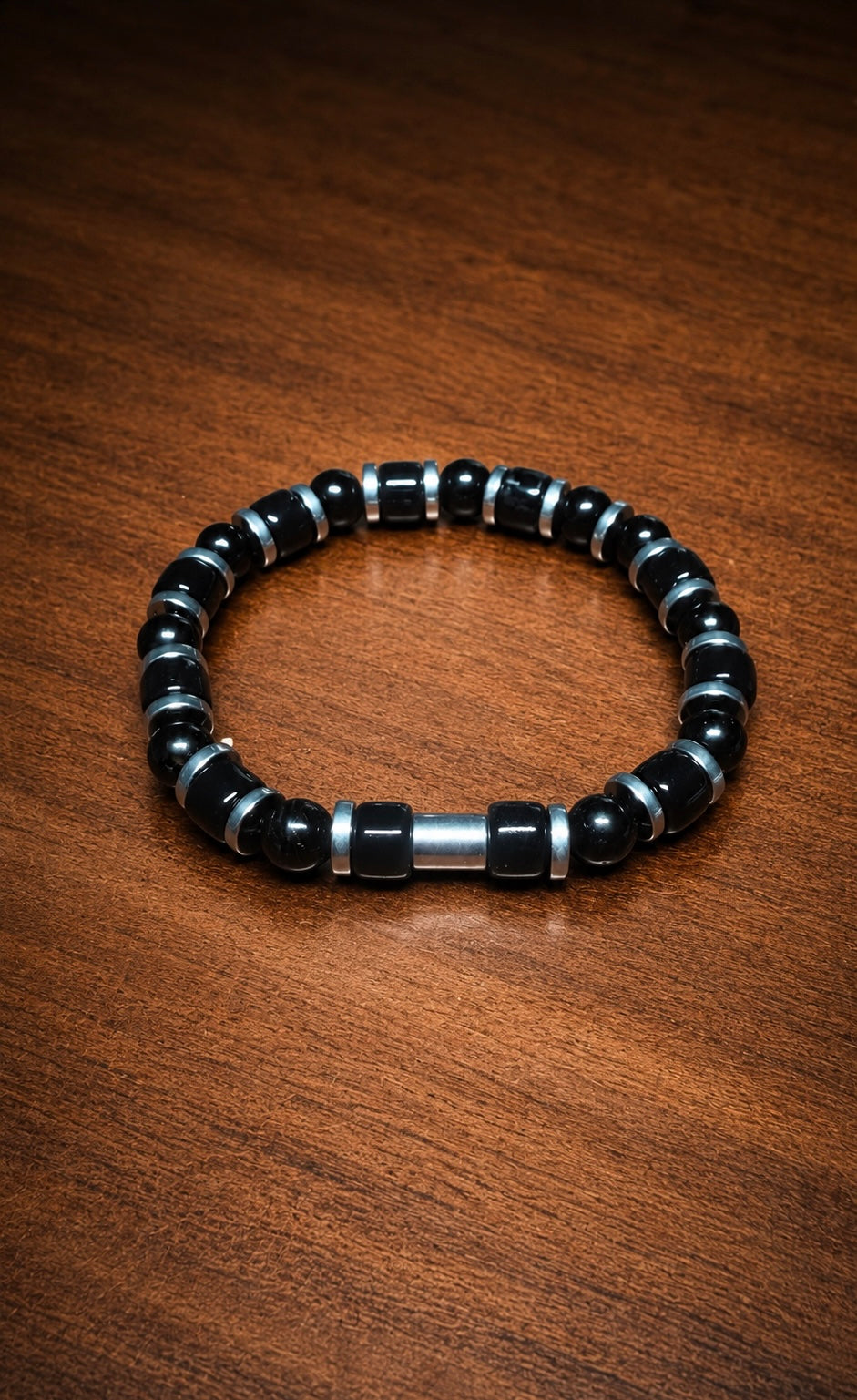 Black Onyx & Hematite Bracelet – 19 cm
