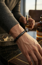 Men’s Black Onyx & Hematite Bracelet – 19 cm