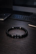 Luxury Onyx & Hematite Cross Bracelet
