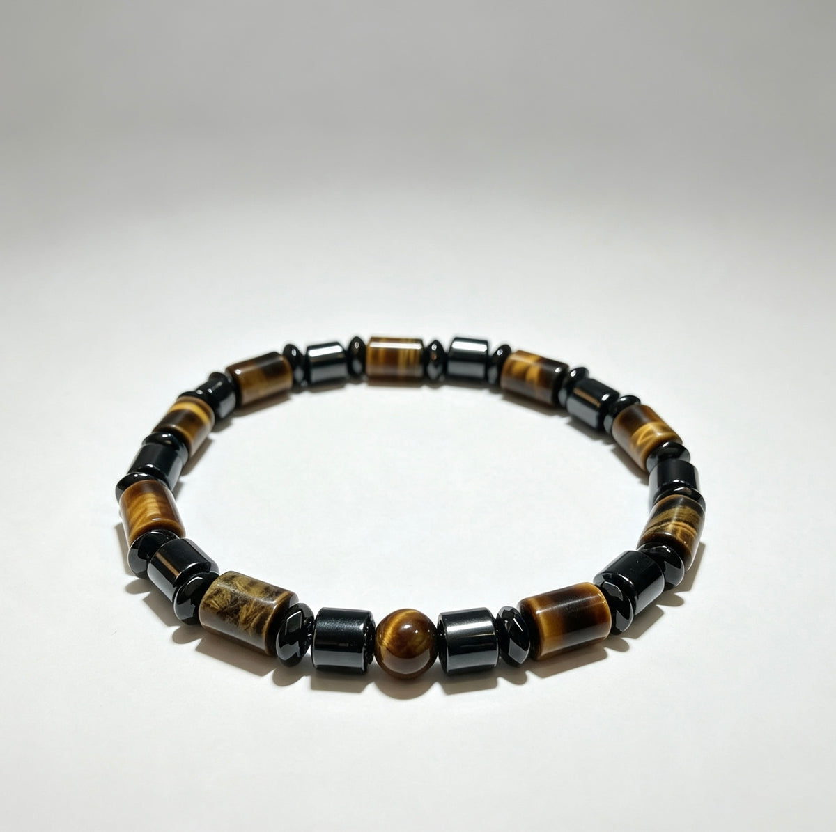 Men’s Tiger Eye & Hematite Bracelet – 6mm Beads – Handmade