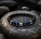 Luxury Black Onyx & Blue Tiger Eye Beaded Bracelet – 19cm – 8mm Natural Stone Bracelet – Handmade – Any Size Available