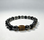 Men’s Black Onyx, Hematite & Tiger Eye Bracelet – Handmade Custom Size