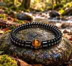Men's Black Hematite & Tiger Eye Bracelet – Strength, Confidence & Timeless Elegance