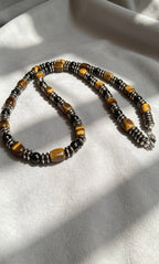 Handmade Tiger Eye Choker Necklace – Masculine Natural Stone Jewelry