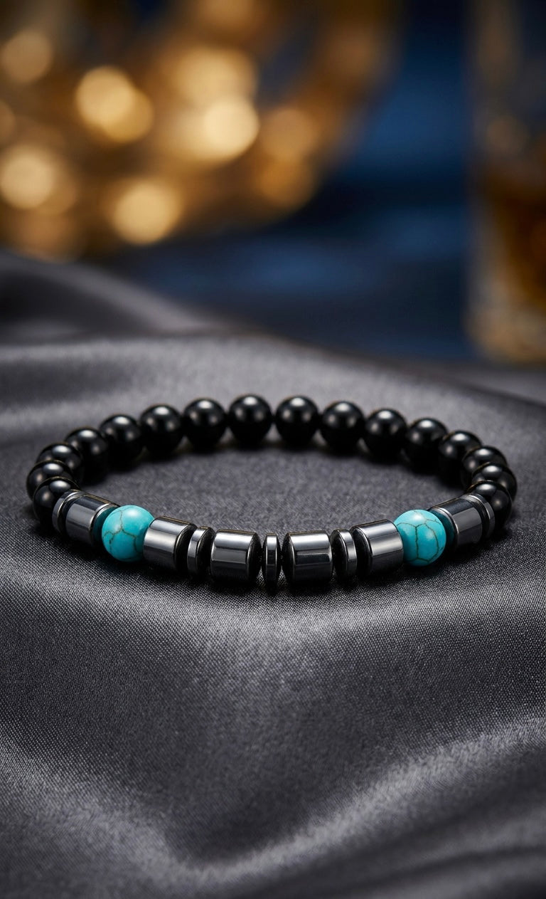 Black Onyx & Turquoise Bracelet 🍃