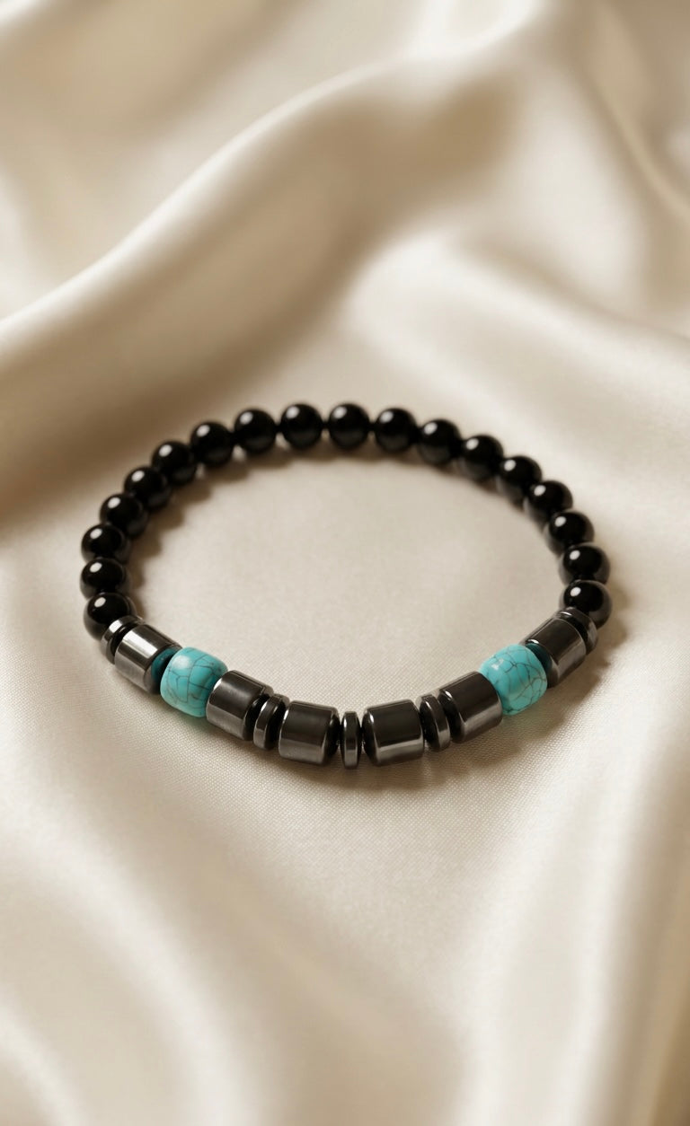 Black Onyx & Turquoise Bracelet 🍃