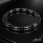 Men’s Black Onyx & Hematite Bracelet – Natural Stone Beaded Bracelet