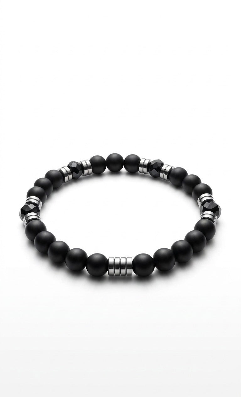 Black Onyx & Hematite Bracelet – 19 cm – Any Size Available