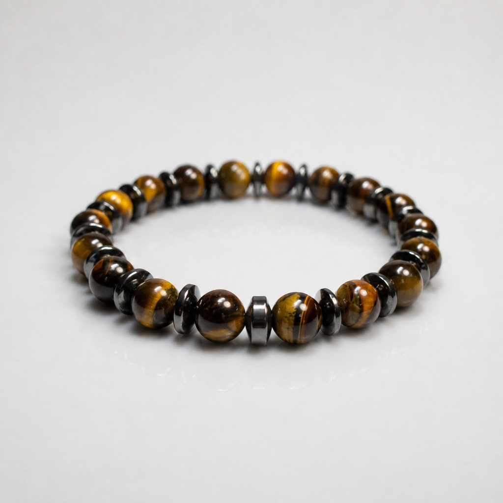 Natural Tiger Eye Men's Bracelet – Custom Size