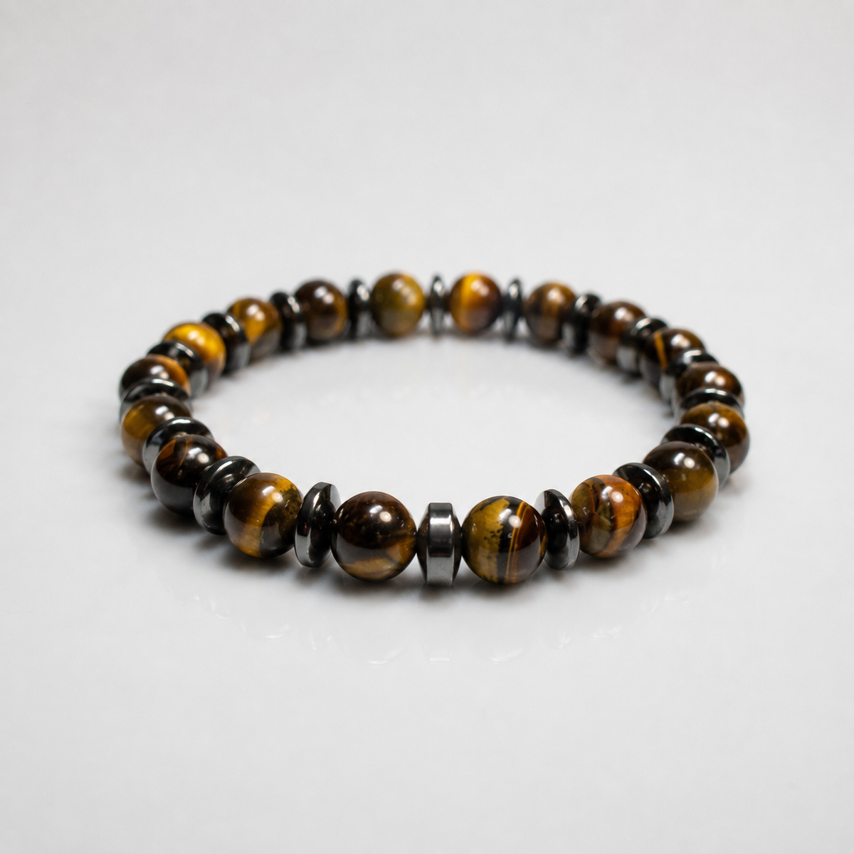 Natural Tiger Eye Men's Bracelet – Custom Size