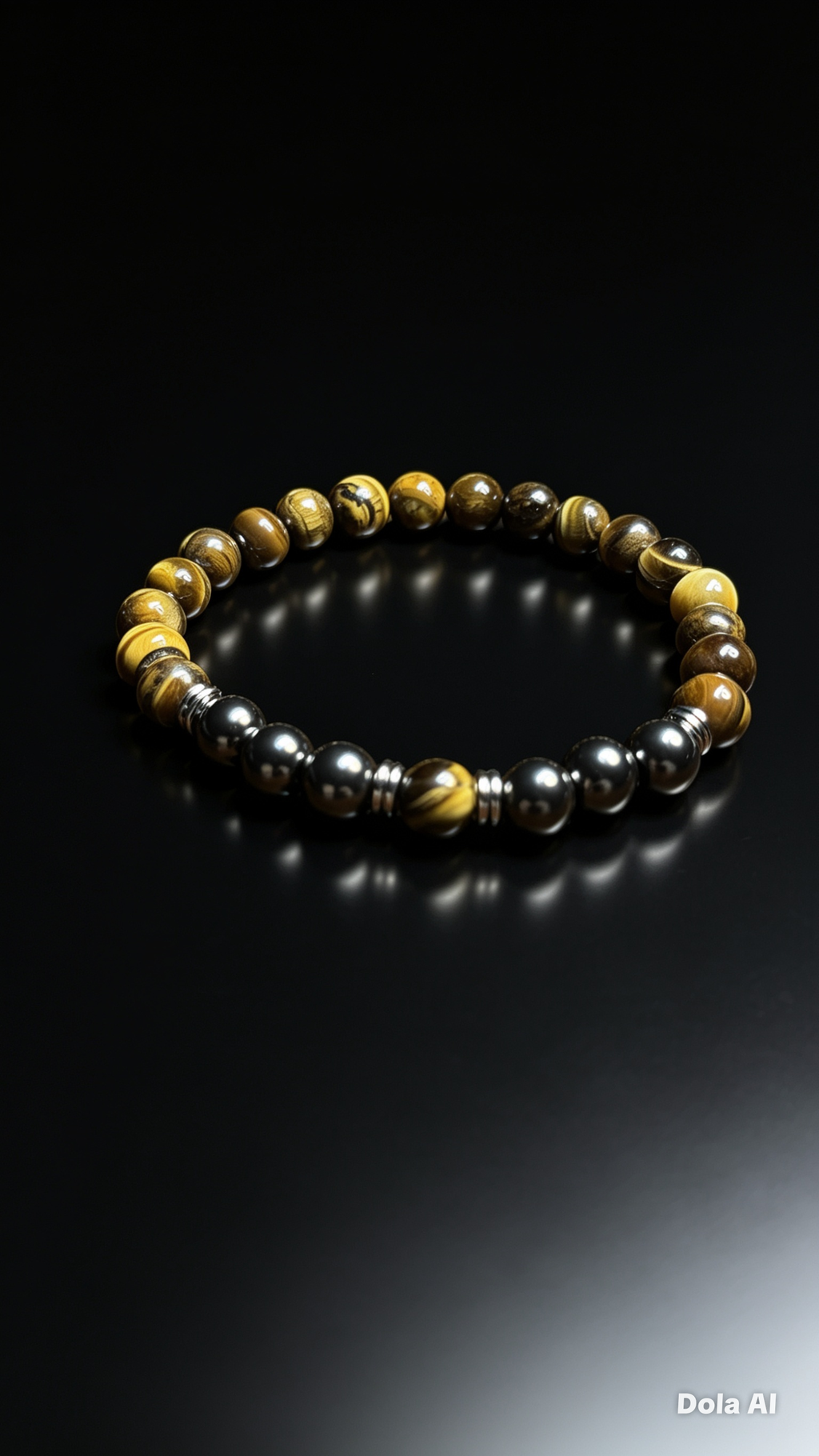 Premium Tiger Eye & Hematite Bracelet – Natural Gemstone Beaded Bracelet 19cm