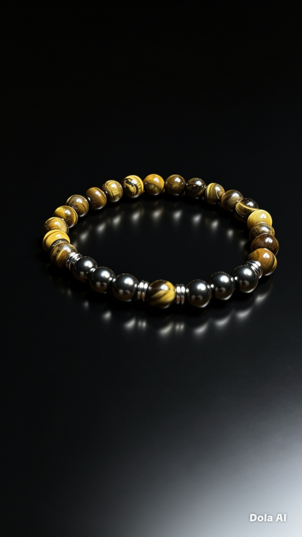 Premium Tiger Eye & Hematite Bracelet – Natural Gemstone Beaded Bracelet 19cm