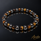Men’s Tiger Eye & Hematite Bracelet – 6mm & 8mm Natural Stone Beads – 19cm