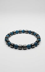 Blue Crackle Agate & Hematite Bracelet – Premium Luxury Design