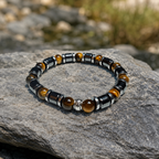 Luxury Tiger Eye & Hematite Men's Bracelet – 8mm Natural Stone