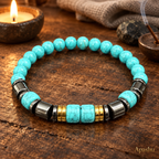 Turquoise & Hematite Beaded Bracelet
