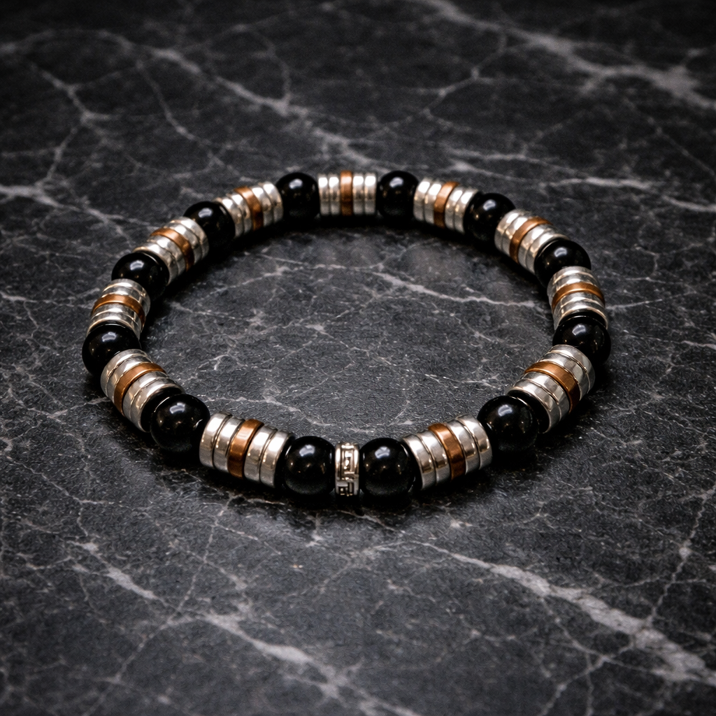 Luxury Onyx & Hematite Bracelet