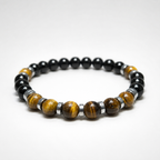 Handmade Natural Tiger Eye & Black Onyx Bracelet