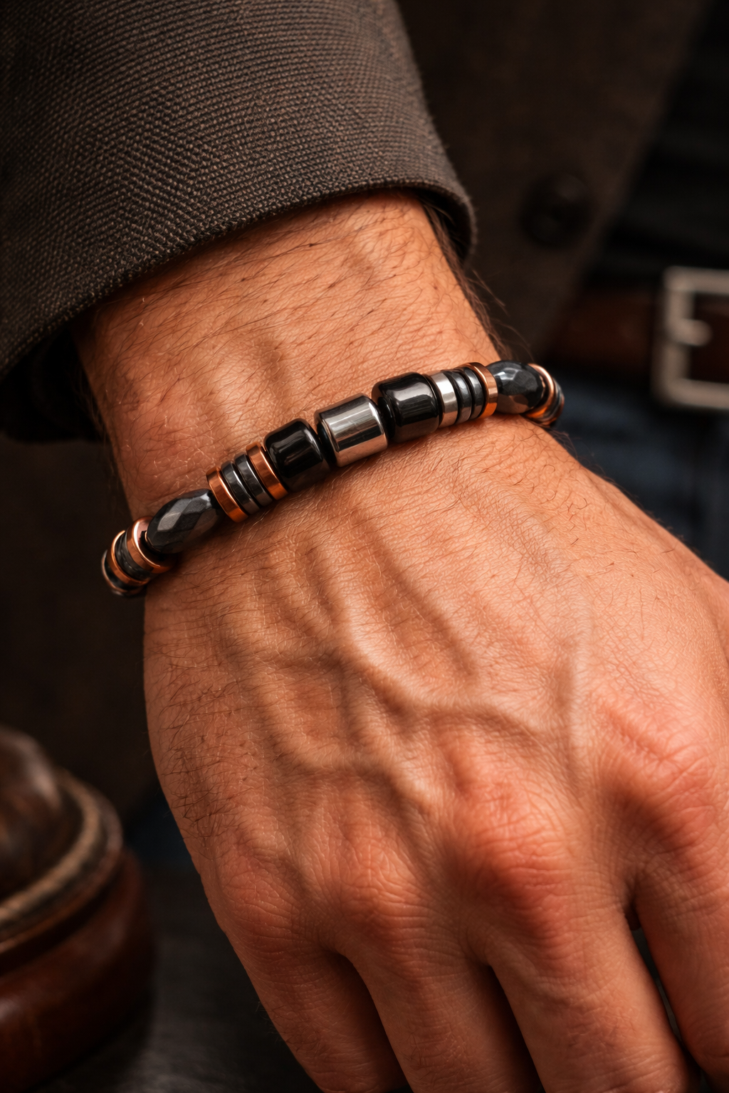 Premium Hematite & Black Onyx Bracelet for Men