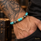 Turquoise & Hematite Beaded Bracelet