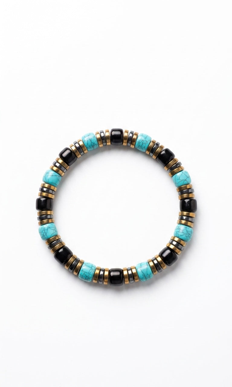 Men’s Natural Stone Bracelet – 19 cm – Premium Beaded Bracelet – Any Size Available