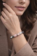 Luxury Women’s Onyx & Hematite Bracelet – Natural Gemstones