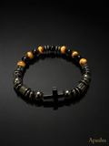 Men’s Stone Bracelet – Cross Design – 19 cm – Unisex