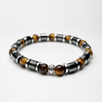 Luxury Tiger Eye & Hematite Men's Bracelet – 8mm Natural Stone