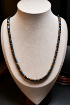 6mm Tiger Eye & Hematite Necklace – 27 Inch – Slip-On Design – Men’s Natural Stone Necklace