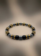 Men’s Hematite & Matte Black Bracelet – 19 cm