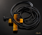Natural Tiger Eye Cross Necklace for Men – 70cm Black Braided Cord, Christian Stone Pendant