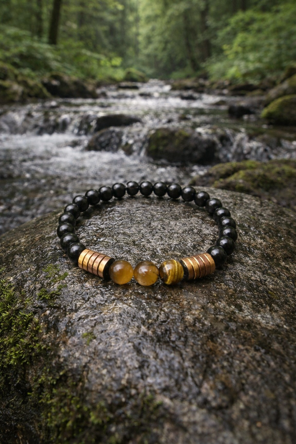 Luxury Men’s Bracelet – Black Onyx & Tiger Eye | Natural Stones