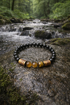 Luxury Men’s Bracelet – Black Onyx & Tiger Eye | Natural Stones