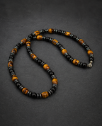 Handmade Tiger Eye Choker Necklace – Masculine Natural Stone Jewelry