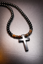 Black Onyx Cross Necklace – Luxury Men’s Jewellery