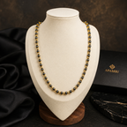 Men’s Black Onyx & Hematite Necklace – 6mm & 4mm Beads – 26 Inch Slip-On – Custom Length