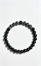 Premium Black Onyx & Hematite Bracelet 8mm | Natural Gemstone Beaded Bracelet | Men’s Jewellery | 19cm