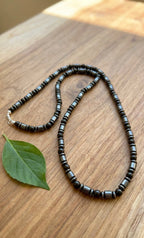 Black Onyx & Hematite Necklace –26 Inch /Any Size Available