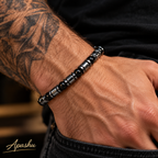 Men’s Black Onyx & Hematite Bracelet – Natural Stone Beaded Bracelet