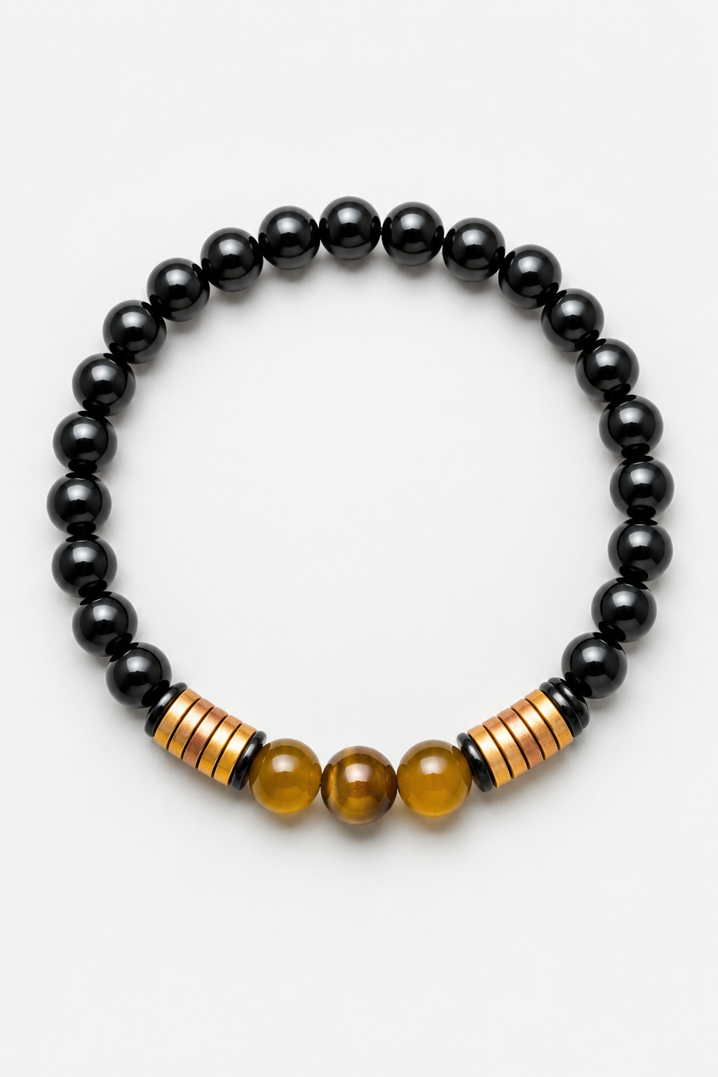 Luxury Men’s Bracelet – Black Onyx & Tiger Eye | Natural Stones
