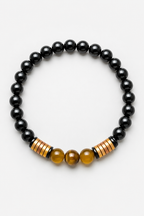 Luxury Men’s Bracelet – Black Onyx & Tiger Eye | Natural Stones