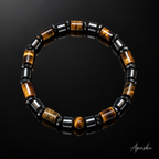 Men’s Tiger Eye & Hematite Bracelet – 6mm Beads – Handmade