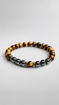 Premium Tiger Eye & Hematite Bracelet – Natural Gemstone Beaded Bracelet 19cm