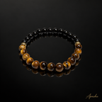 Men’s Black Onyx & Tiger Eye Bracelet – 8mm Beads, Custom Size