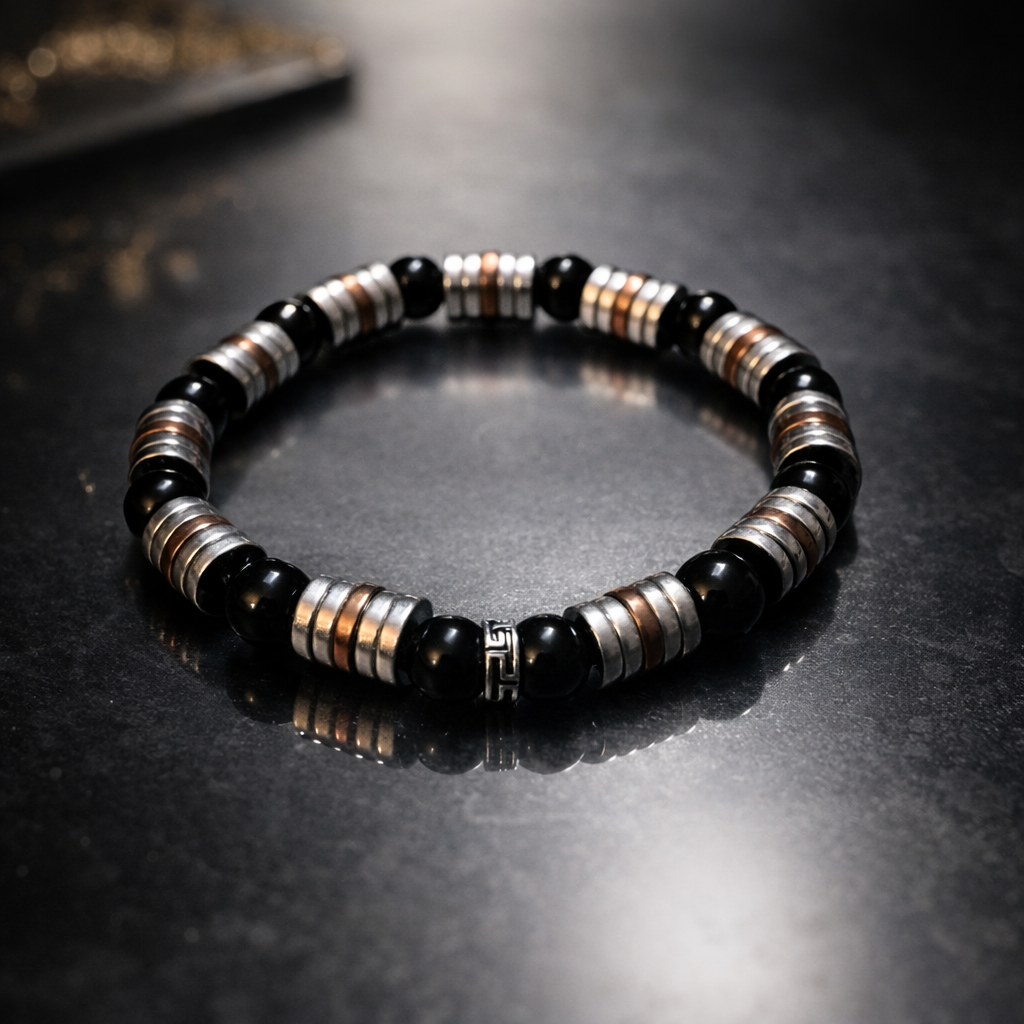 Luxury Onyx & Hematite Bracelet