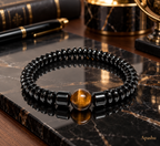 Men's Black Hematite & Tiger Eye Bracelet – Strength, Confidence & Timeless Elegance